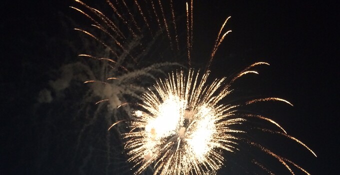 Fireworks going off at Hilltop Fireworks going off at Hilltop