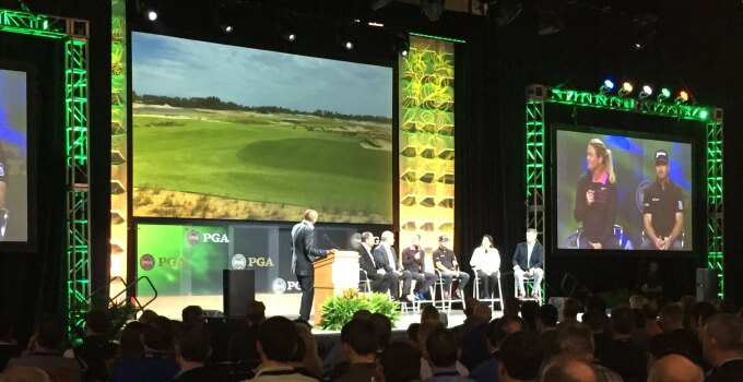 Olympic Golf Panel - Suzann Pettersen and Graeme McDowell Olympic Golf Panel - Suzann Pettersen and Graeme McDowell